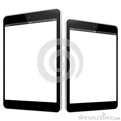 Black Tablet Computer Vector Illustration. Vector Illustration