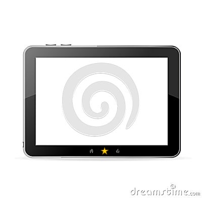 Black tablet pc on white background vector Vector Illustration
