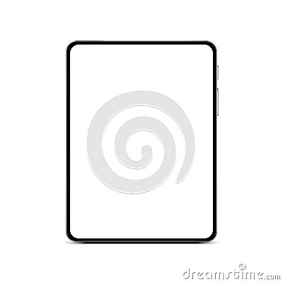 Black tablet with white screen new version in trendy thin frame - vector Vector Illustration