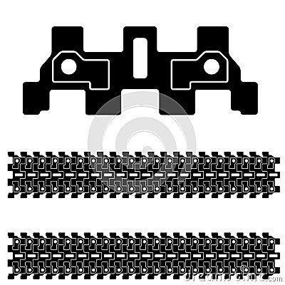 Black tank track Vector Illustration
