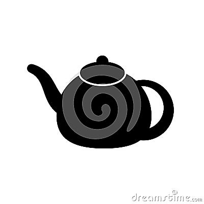 black teapot silhouette sign Vector Illustration