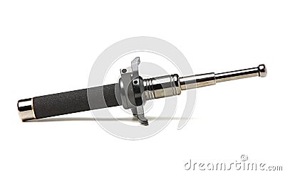 Black telescopic expandable baton Stock Photo