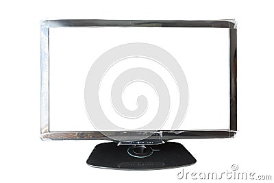 Black television isolated on Stock Photo