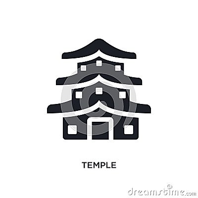 black temple isolated vector icon. simple element illustration from religion concept vector icons. temple editable logo symbol Vector Illustration