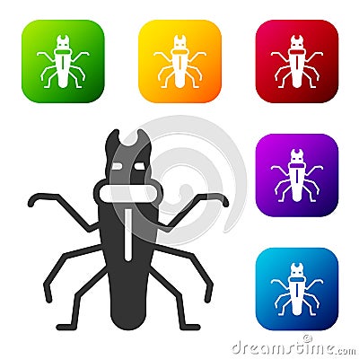 Black Termite icon isolated on white background. Set icons in color square buttons. Vector Vector Illustration