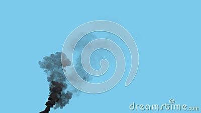 black dense pollution smoke exhaust from power station, isolated - industrial 3D illustration Stock Photo