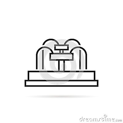 Black thin line fountain icon isolated on white Vector Illustration