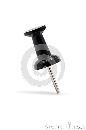 Black Thumbtack Pushpin Macro Closeup Stock Photo