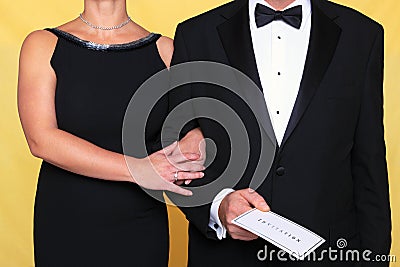 Black tie evening dress invitation Stock Photo