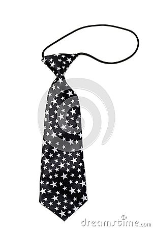 Black tie with a pattern star. Stock Photo