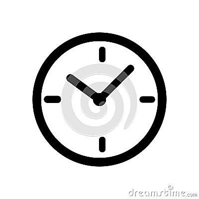 Black time clock icon Vector Illustration