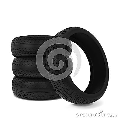Black tires Cartoon Illustration