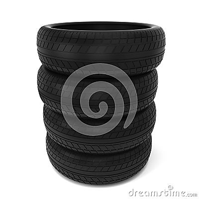 Black tires Cartoon Illustration