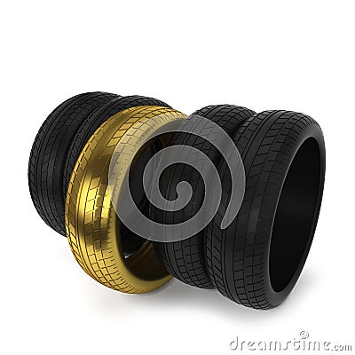 Black tires Cartoon Illustration