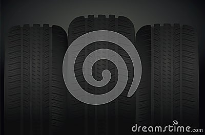 Black tires set Vector Illustration