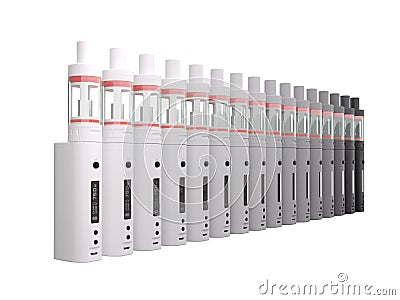 Black to white shaded Vaping battery mod Stock Photo