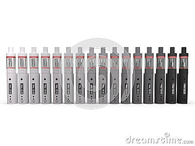 Black to white shaded Vaping battery mod Stock Photo