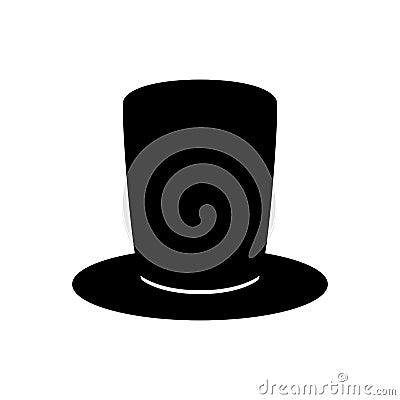 Black top hat. Culinder. Gentleman style. Mister. Vector. Vector Illustration