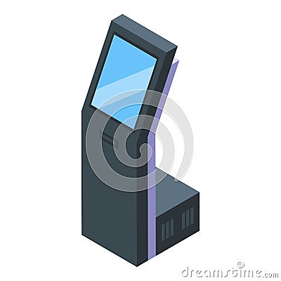 Black touchscreen icon isometric vector. Smart swipe Stock Photo