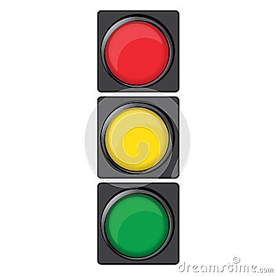 Black traffic lights icon Vector Illustration