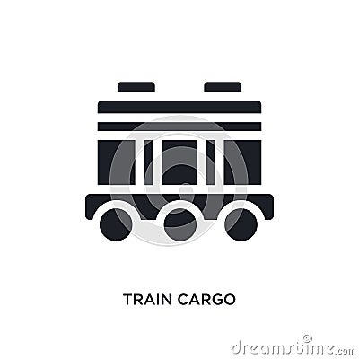 black train cargo isolated vector icon. simple element illustration from industry concept vector icons. train cargo editable logo Vector Illustration