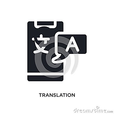 black translation isolated vector icon. simple element illustration from artificial intelligence concept vector icons. translation Vector Illustration