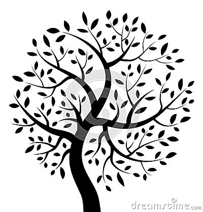 Black Tree icon Vector Illustration