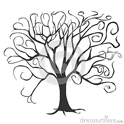 Black tree Vector Illustration