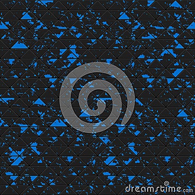 Black triangles of metal, stone with blue spots. Vector Illustration