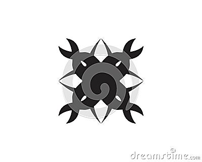 Black tribal tattoo logo template Vector Illustration