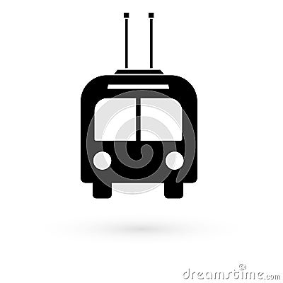 Black trolley icon. Raster Stock Photo