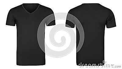 Black tshirt, clothes isolated white background Stock Photo