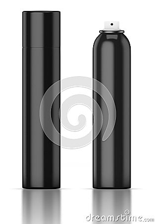 Black tube. Deodorant, hair spray, spray, air freshener. Stock Photo