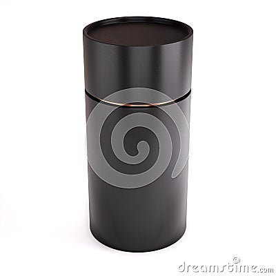 Black tube opened isolated on white background. 3d rendering Stock Photo