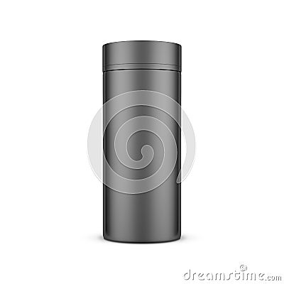 Black Tube Tin can thermos Mockup Stock Photo