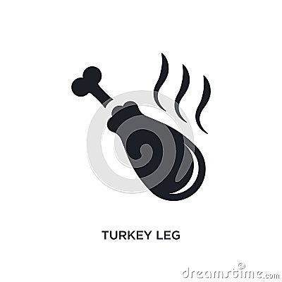 black turkey leg isolated vector icon. simple element illustration from united states of america concept vector icons. turkey leg Vector Illustration