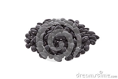 Black turtle beans isolated on white Stock Photo