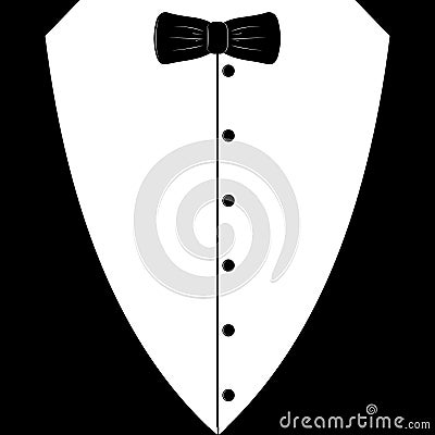 Black tuxedo with tie Vector Illustration