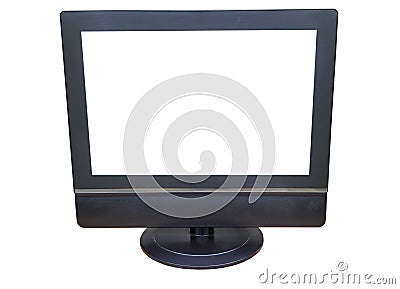 Black tv on white Stock Photo