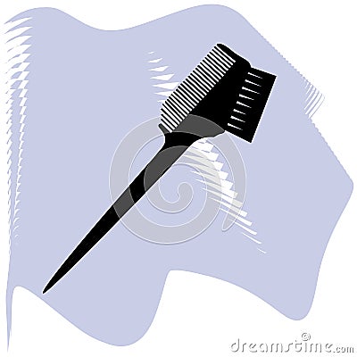 Black two side hair dye brushon lilac spot icon of a set. Beauty salon tool. Hairdresser equipment vector illustration for icon, Cartoon Illustration