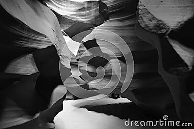 Black & White rock formations,Lower Antelope Canyon, USA Stock Photo