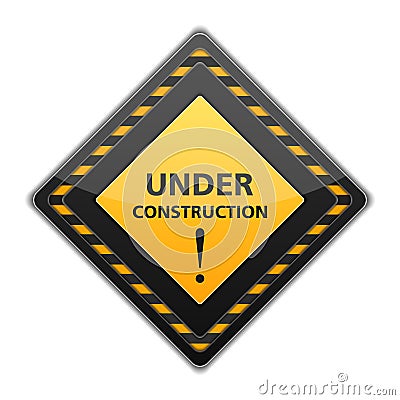 Black under construction sign Vector Illustration