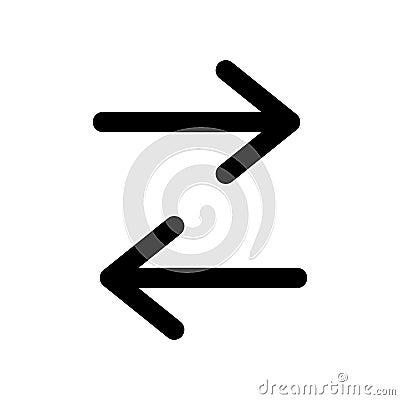 Black Undo and Redo Icon Image. Arrow Sign and Symbol Vector Vector Illustration