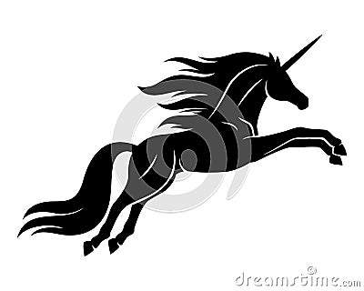 Black unicorn sign. Vector Illustration