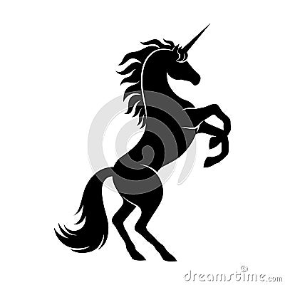 Black unicorn sign. Vector Illustration
