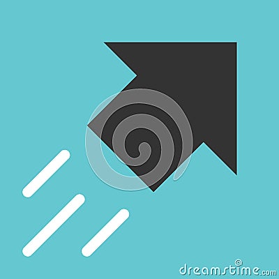 Black unique fast arrow Vector Illustration
