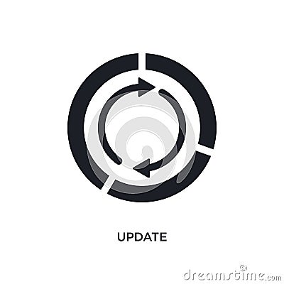 black update isolated vector icon. simple element illustration from infographics concept vector icons. update editable logo symbol Vector Illustration