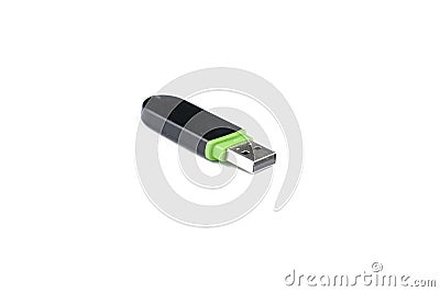 Black usb flash memory isolated on white background.Copy space Stock Photo