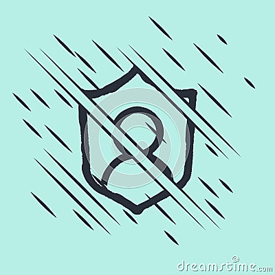 Black User protection icon isolated on green background. Secure user login, password protected, personal data protection Vector Illustration