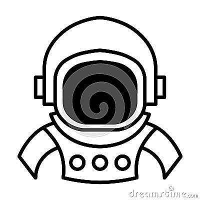 black vector astronaut icon on white background Stock Photo